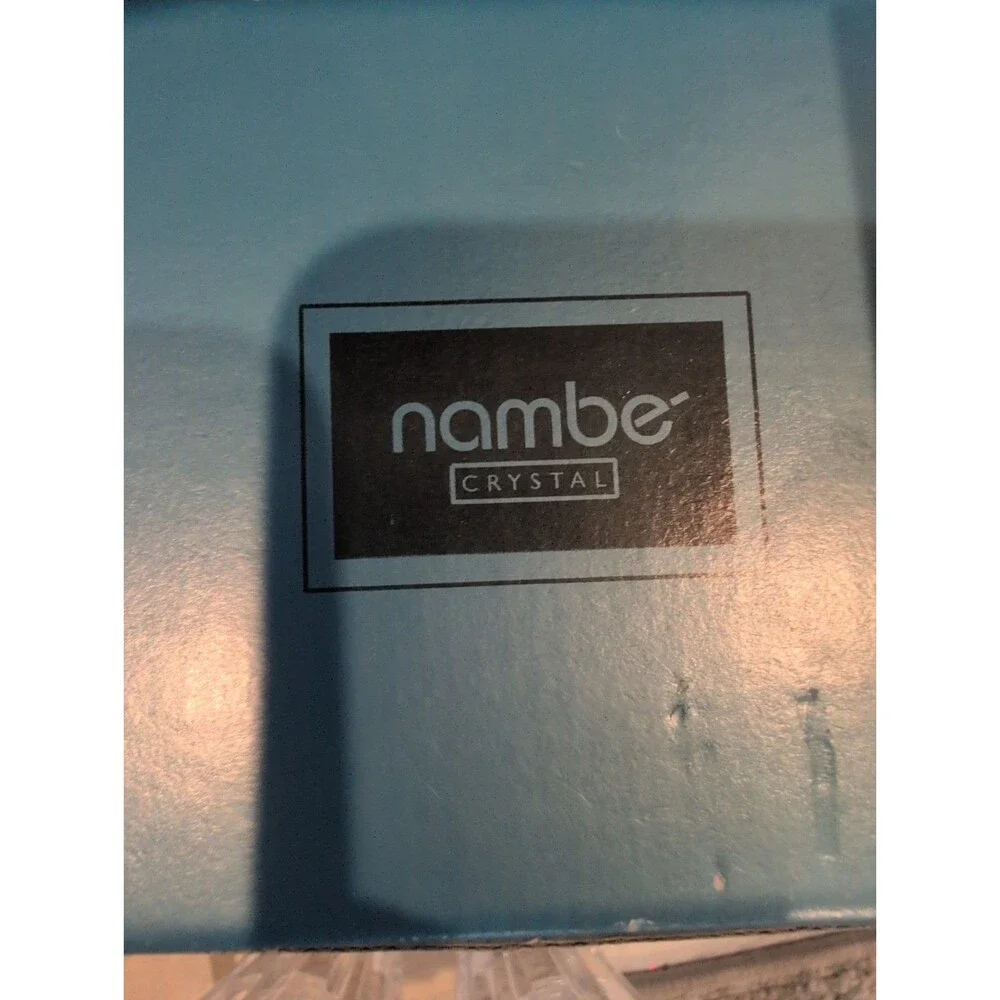 Pair of Nambe Lead Crystal Swoop 6